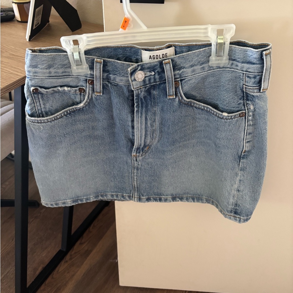 Agolde Sky Blue Denim Skirt